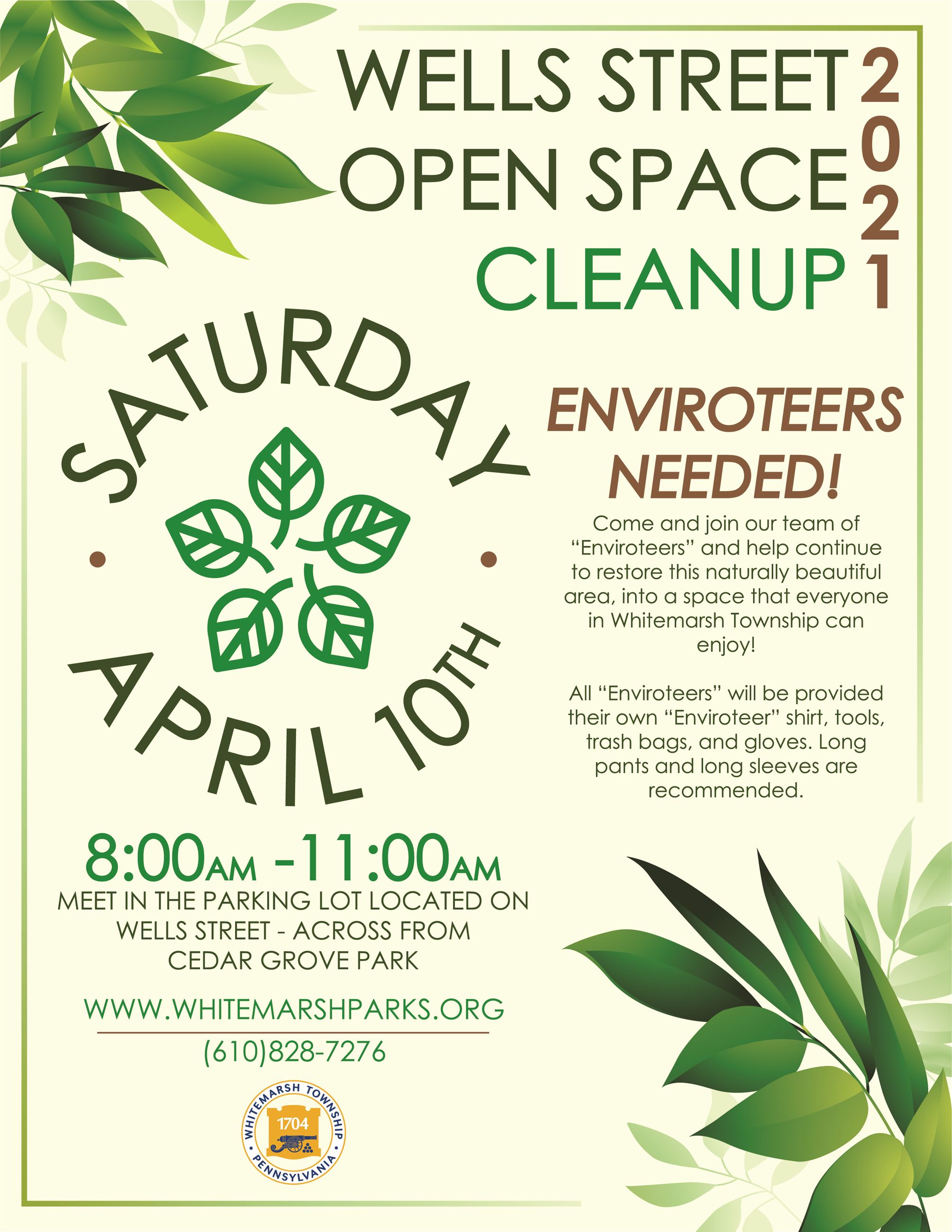 2021 Wells Street Clean Up Flyer