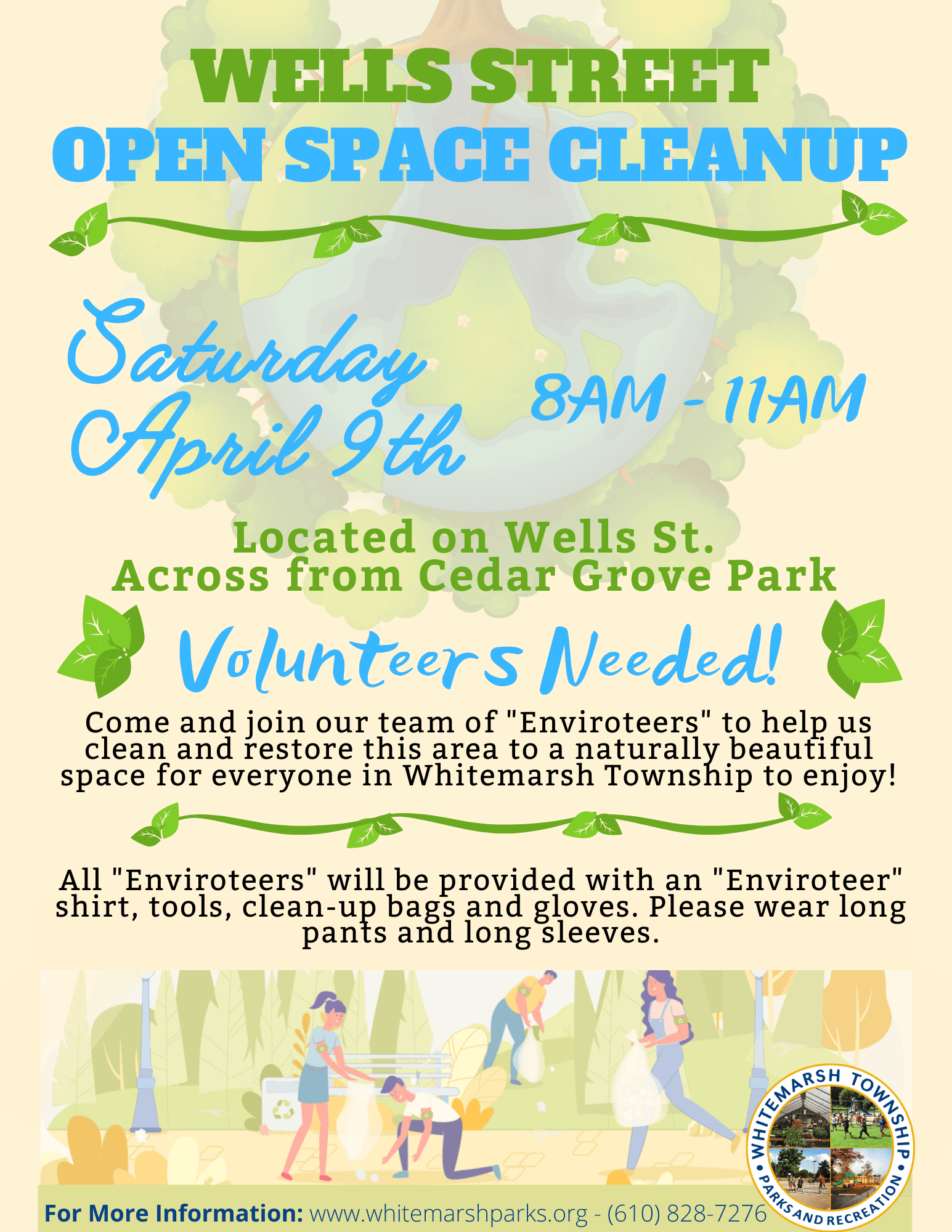 Wells Street Open Space Cleanup Flyer
