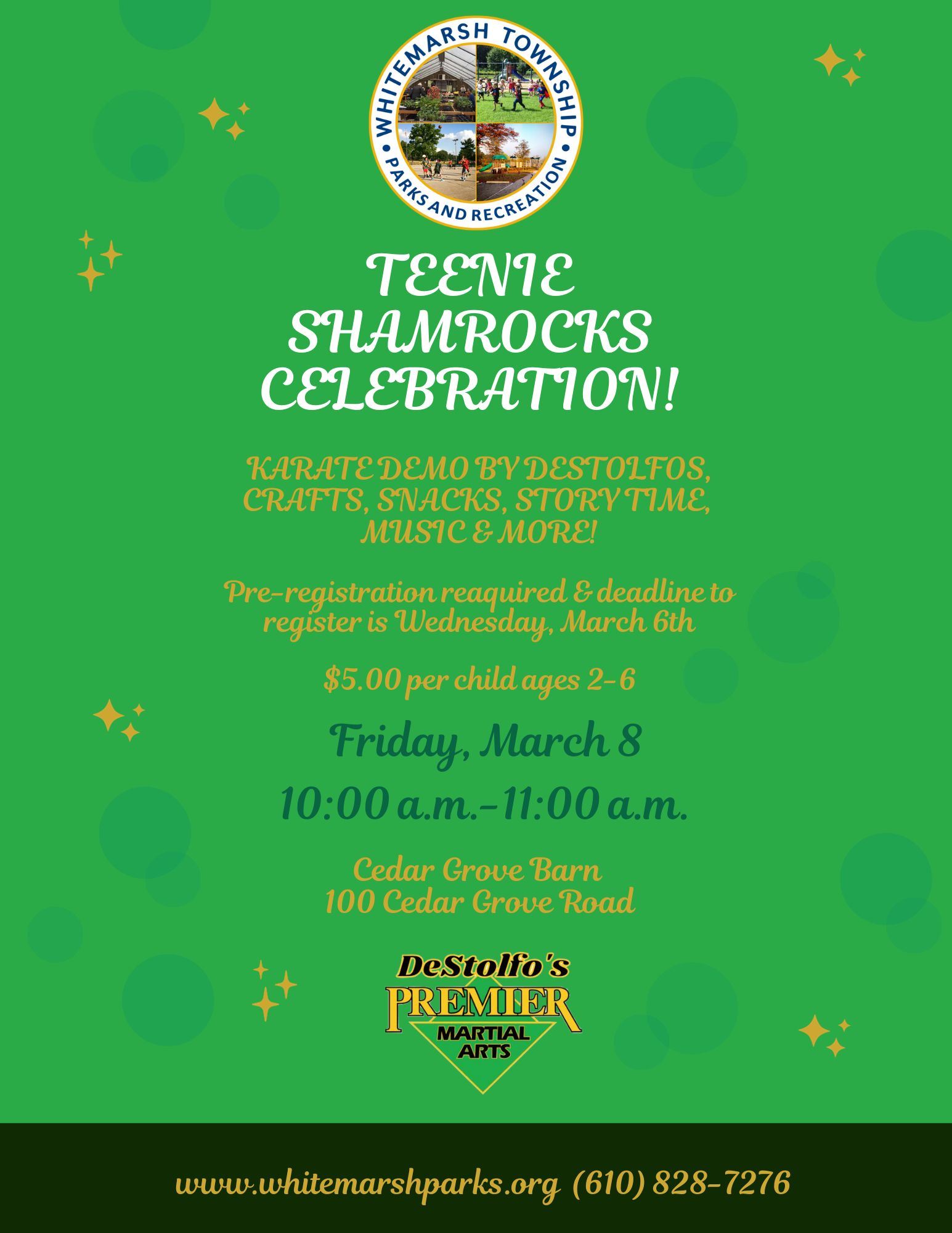 2023 Teenie Shamrock Celebration Flyer